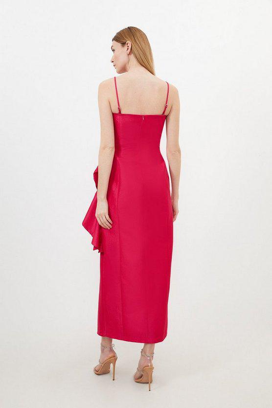 Karen Millen UK SALE Taffeta Rosette Midi Dress