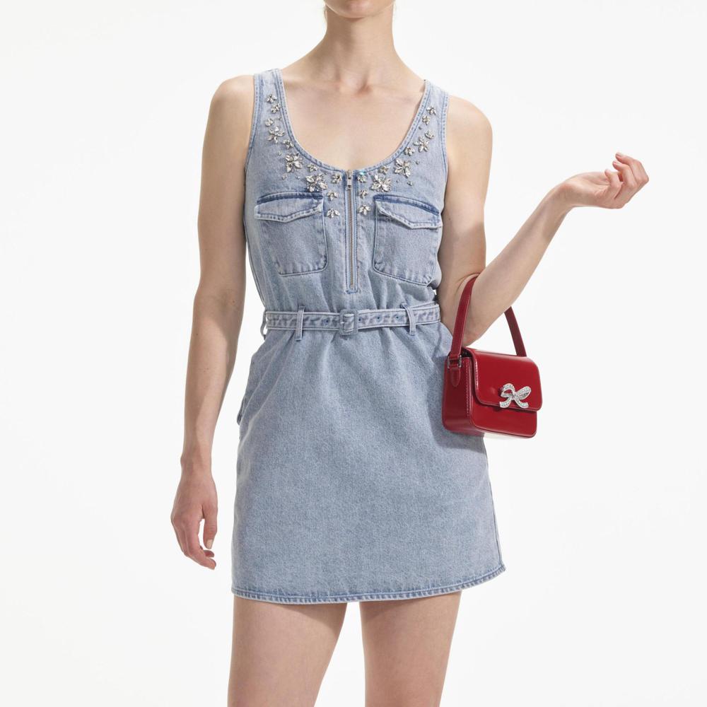 SELF PORTRAIT SS24 Embellished Denim Mini Dress