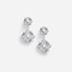 SP VIP PRICE Silver Encrusted Tiered Earrings