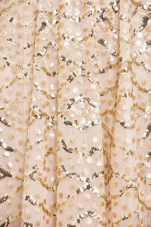 Needle & Thread CYBER SALE Deco Dot Gloss Ankle Gown - champagne