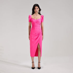 SELF PORTRAIT BLACK FRIDAY SALE Bright Pink Iris Midi Dress