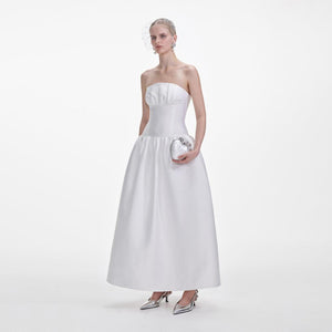 SELF PORTRAIT SS25 VIP PRICE White Taffeta Maxi Dress