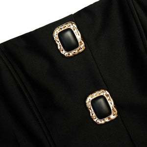 SP VIP PRICE Black Taffeta Bandeau Jumpsuit