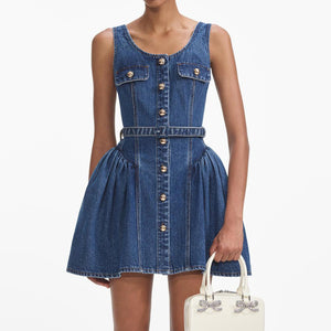 SP VIP PRICE Flared Denim Mini Dress