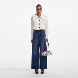 SELF PORTRAIT SS25 VIP PRICE Cream Fluffy Knit Cardigan