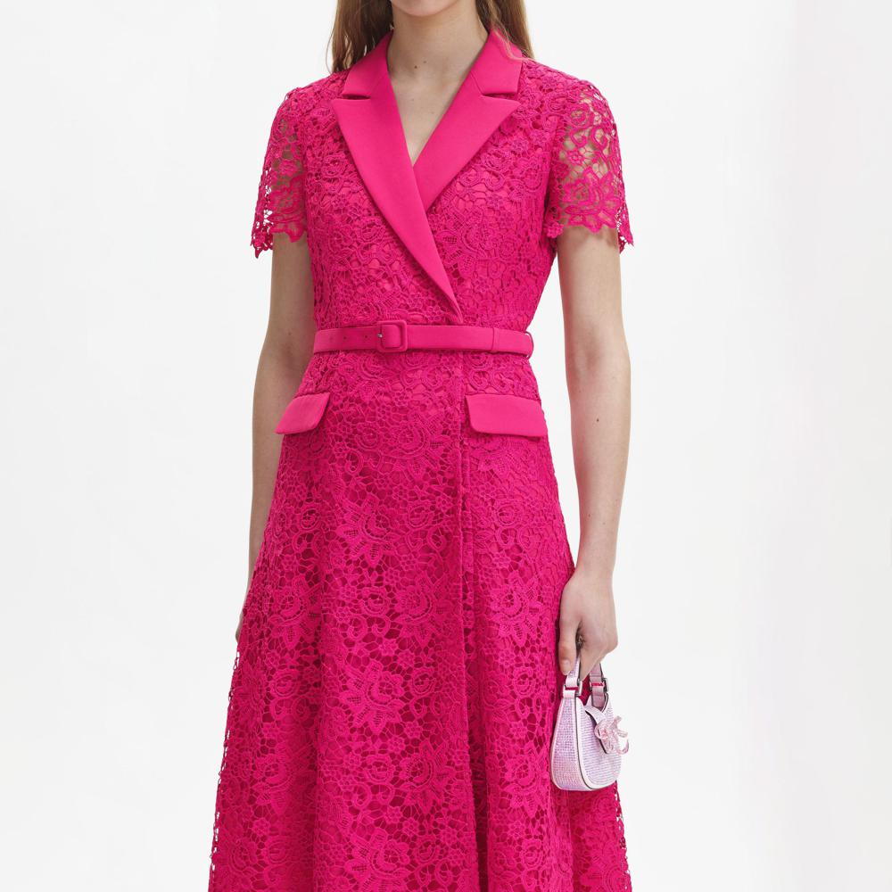 SELF PORTRAIT BLACK FRIDAY SALE Magenta Lace Midi Dress