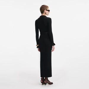 SP VIP PRICE Black Ribbed Knit Maxi Dress