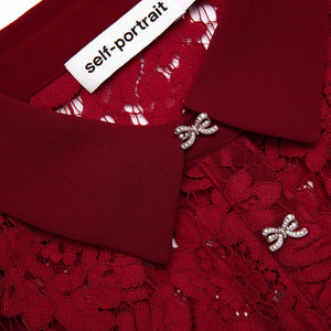 SP VIP PRICE Burgundy Lace Peplum Midi Dress