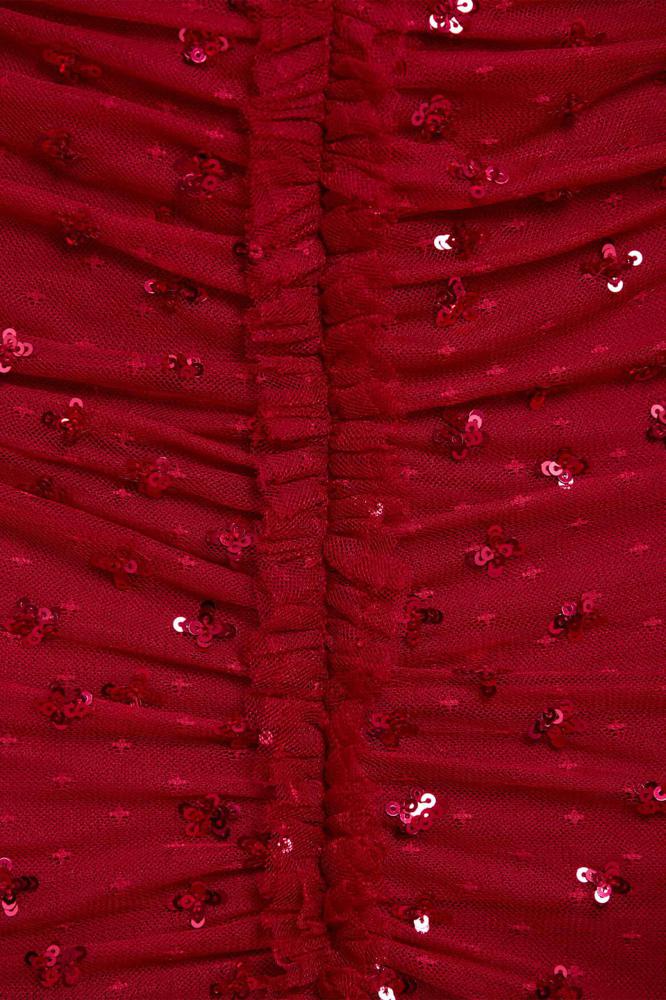 Needle & Thread CYBER SALE Scatter Sequin Strapless Ankle Gown - red