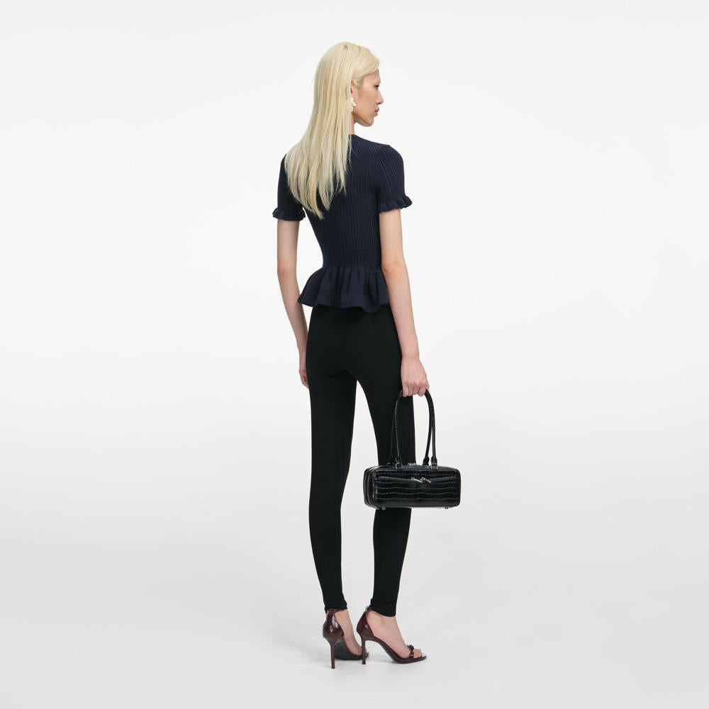 SP VIP PRICE Navy Asymmetric Knit Top