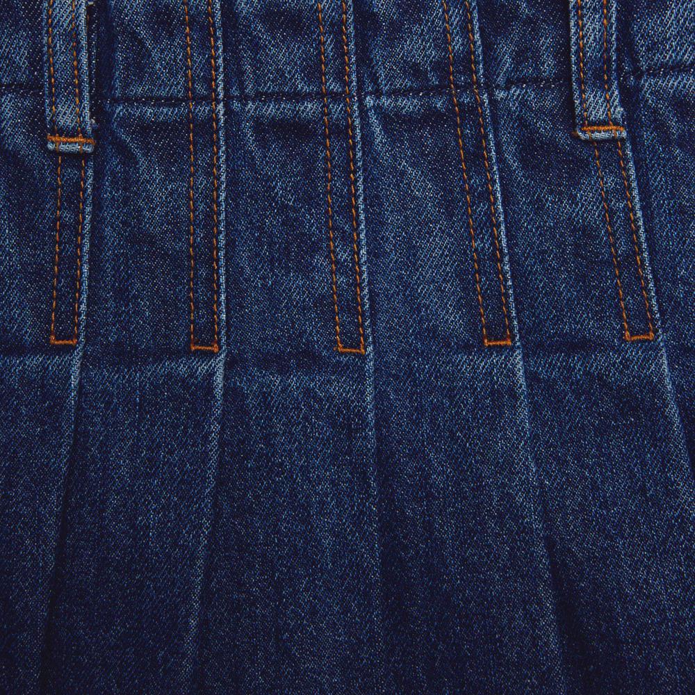 SELF PORTRAIT SS25 VIP PRICE Pleated Denim Midi Skirt