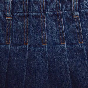 SP VIP PRICE Pleated Denim Midi Skirt