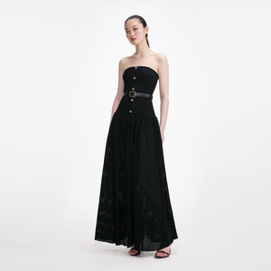 SP VIP PRICE Black Bandeau Knit Maxi Dress