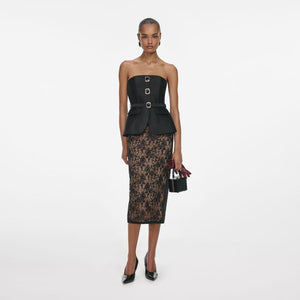 SP VIP PRICE Black Taffeta Bandeau Top