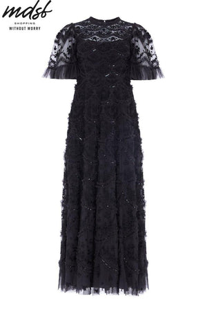 Needle & Thread CHRISTMAS SALE Lily Bloom Ankle Gown - black