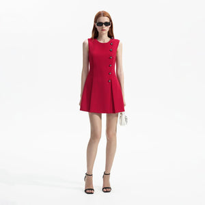 SELF PORTRAIT BLACK FRIDAY SALE Red Wool Crepe Mini Dress