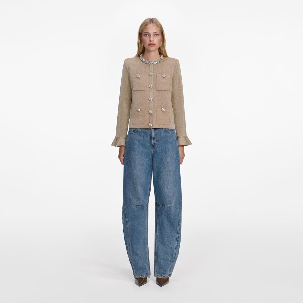 SP VIP PRICE Gold Crystal Trim Cardigan