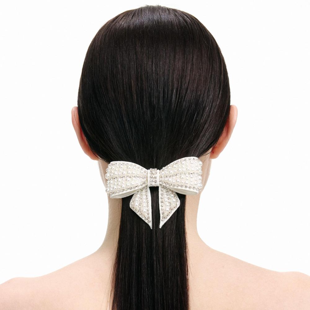 SP VIP PRICE Pearl Crystal Bow Hairclip