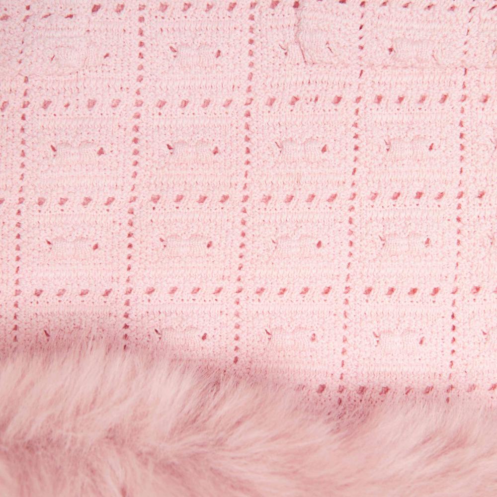 SP VIP PRICE Pink Fur Hem Knit Skirt