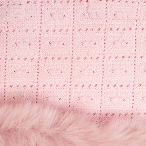 SP VIP PRICE Pink Fur Hem Knit Skirt
