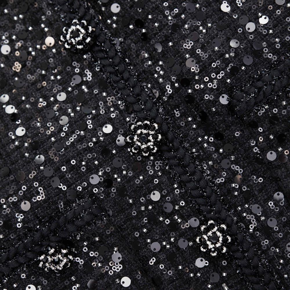 SELF PORTRAIT BLACK FRIDAY SALE Black Sequin Boucle Tailored Midi Dress