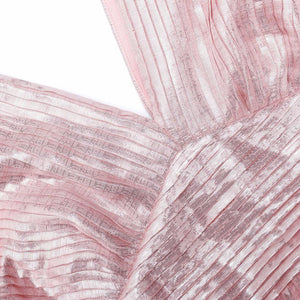 SP VIP PRICE Pink Metallic Tiered Maxi Dress