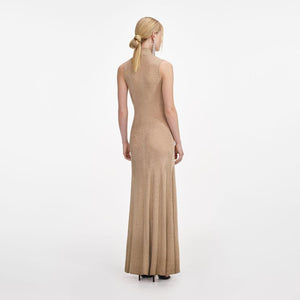 SP VIP PRICE Gold Lurex Knit Maxi Dress