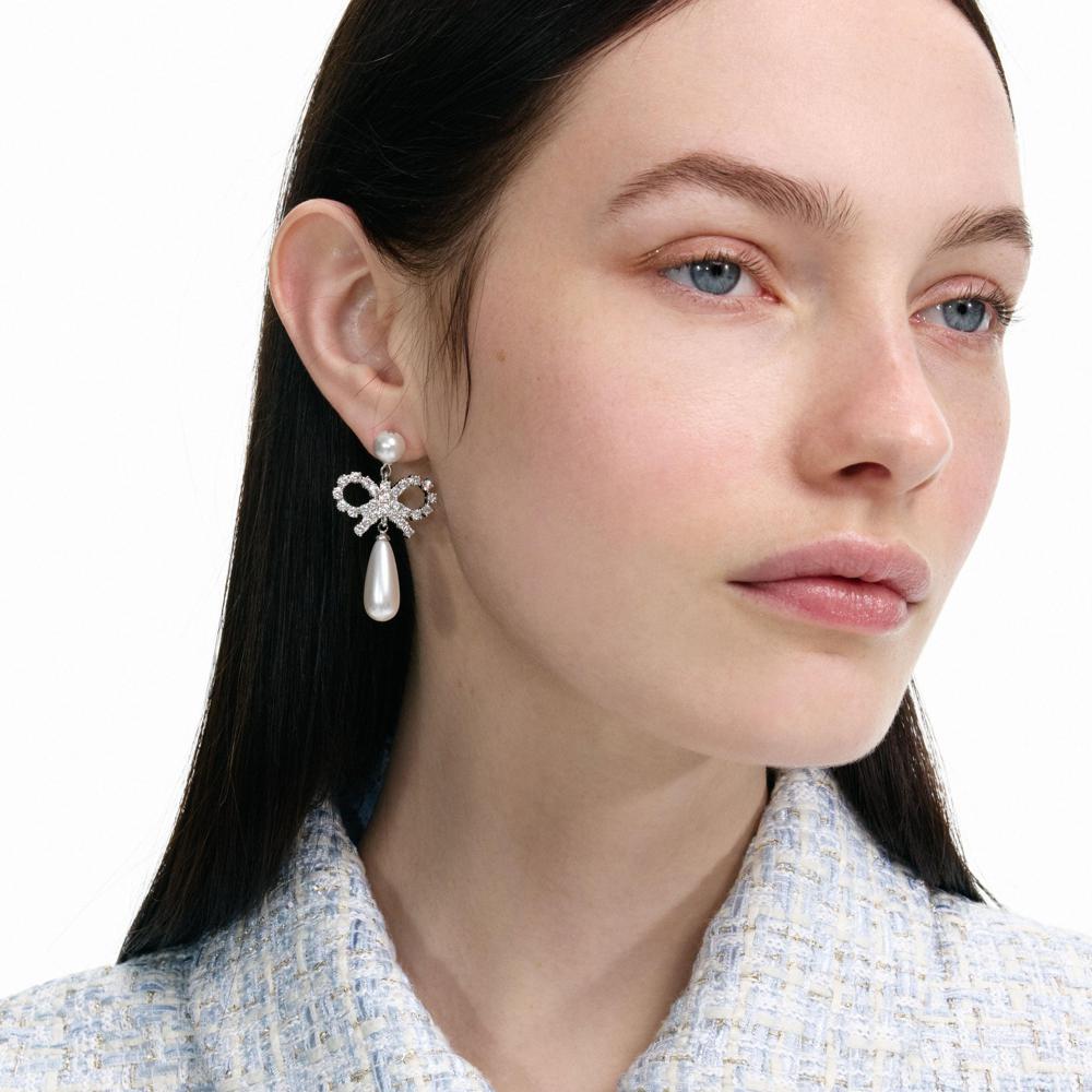SP VIP PRICE Pearl Bow Droplet Earrings
