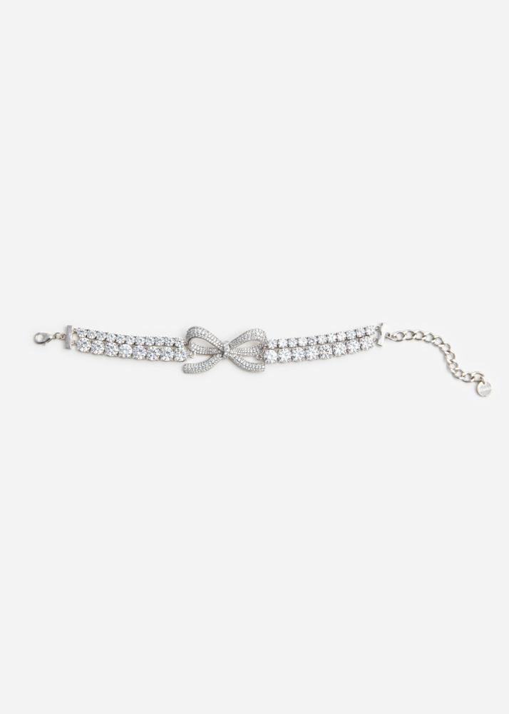SP VIP PRICE Crystal Bow Double Tennis Bracelet