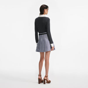 SP VIP PRICE Grey Contrast Collar Cardigan