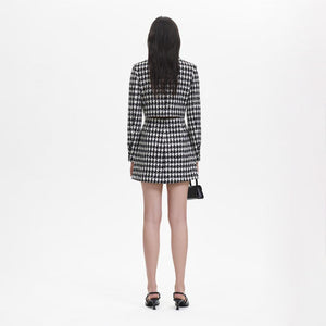 SELF PORTRAIT BLACK FRIDAY SALE Black Check Boucle Tailored Mini Dress