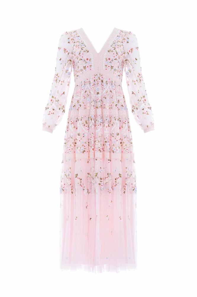 Needle & Thread CYBER SALE Garland Ribbon Ankle Gown - pink