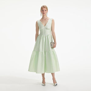 SELF PORTRAIT SS24 Mint Jacquard Midi Dress