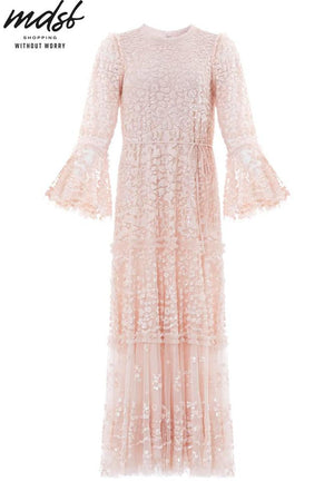 Needle & Thread CHRISTMAS SALE Annie Sequin Tiered Ankle Gown - pink