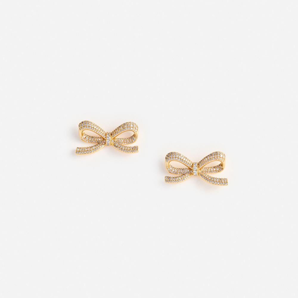 SP VIP PRICE Gold Crystal Bow Earrings