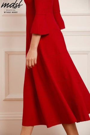 Needle & Thread CHRISTMAS SALE Pretty Pointelle Knit Ankle Gown - red