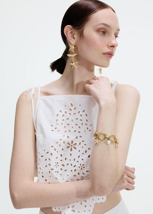 SP VIP PRICE Gold Pearl Shell Charm Bracelet