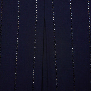 SELF PORTRAIT SS25 VIP PRICE Navy Rhinestone Pinstripe Mini Skirt