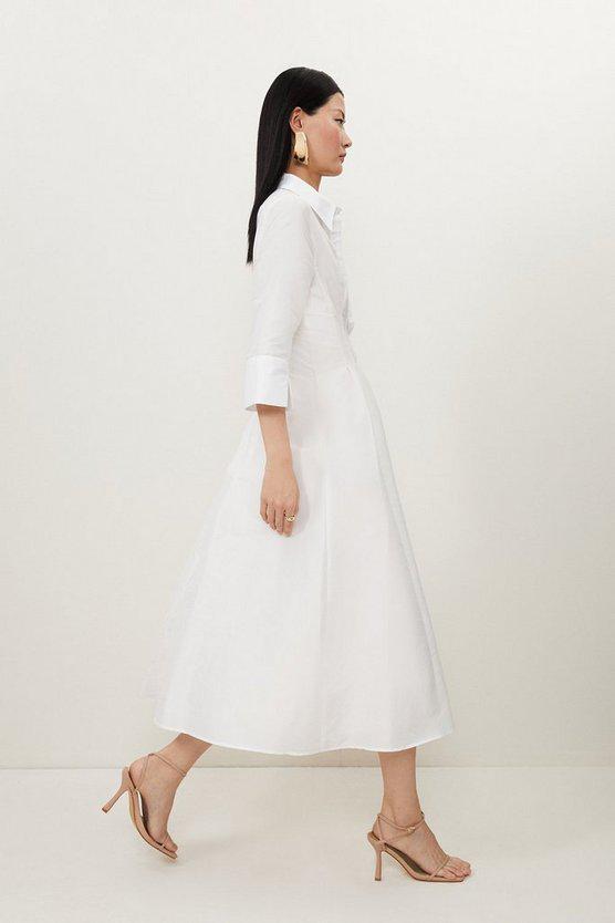 Karen Millen UK SALE Lydia Millen Petite Tailored Taffeta Darted Waist Midi Dress