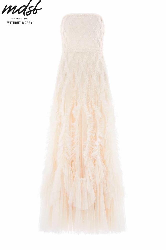 Needle & Thread CHRISTMAS SALE Rosella Ruffle Strapless Gown - champagne