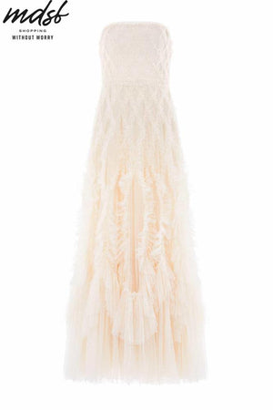 Needle & Thread CHRISTMAS SALE Rosella Ruffle Strapless Gown - champagne