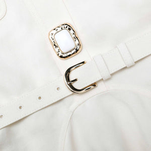 SP VIP PRICE Cream Linen Mini Dress