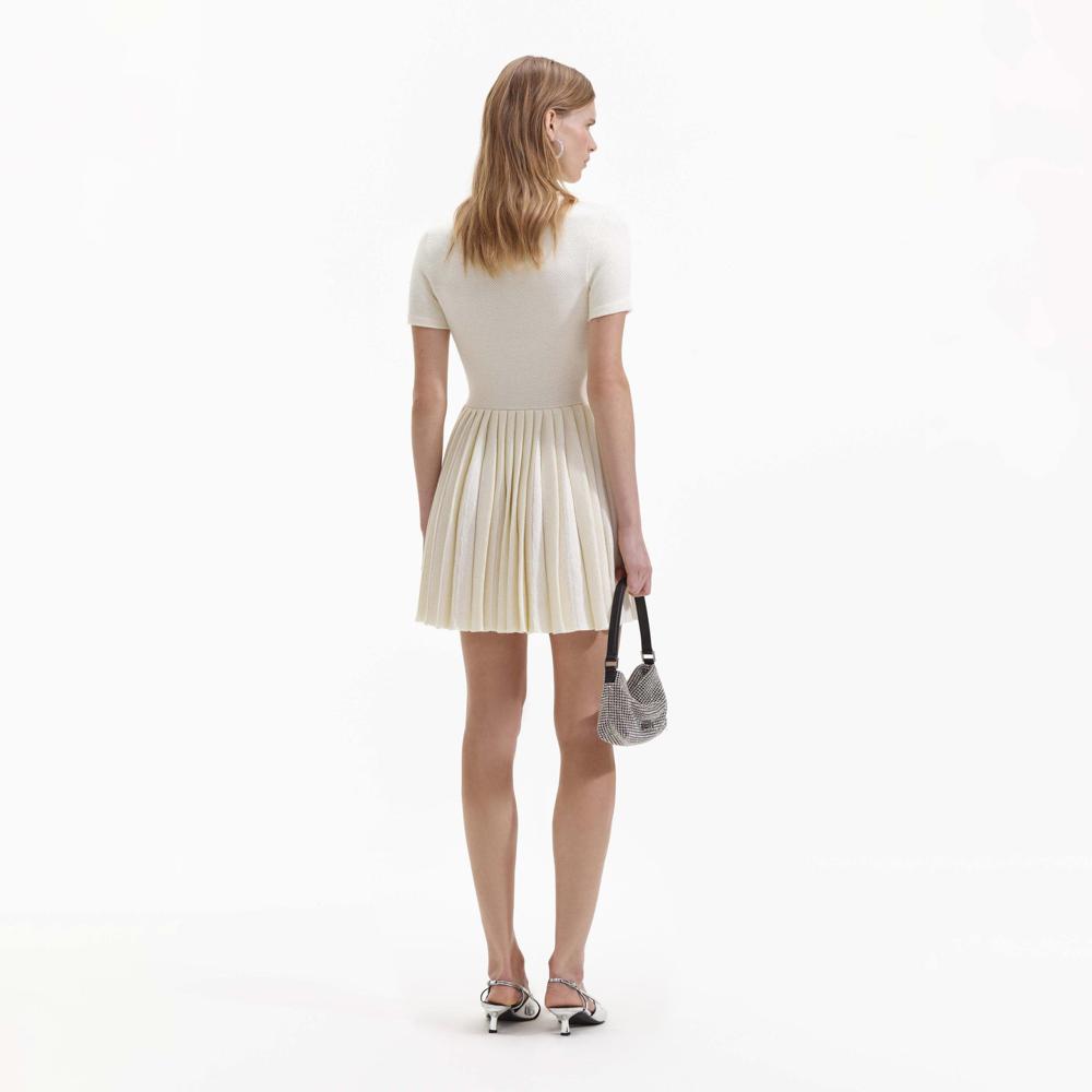 SELF PORTRAIT BLACK FRIDAY SALE Cream Knit Mini Dress