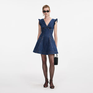 SP VIP PRICE Denim Flared Mini Dress