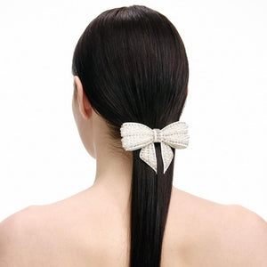 SP VIP PRICE Pearl Crystal Bow Hairclip