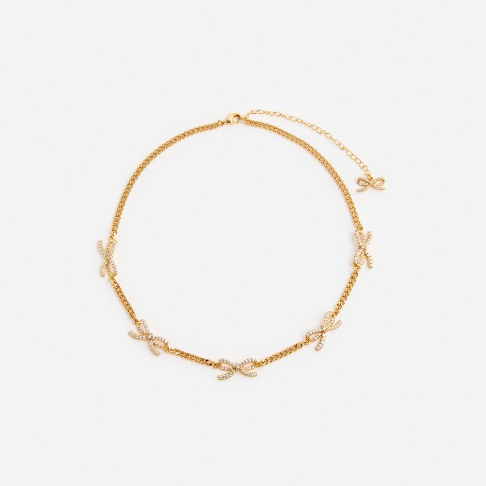 SP VIP PRICE Gold Crystal Bow Necklace