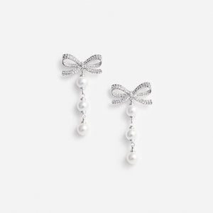 SP VIP PRICE Bow Tiered Pearl Earrings