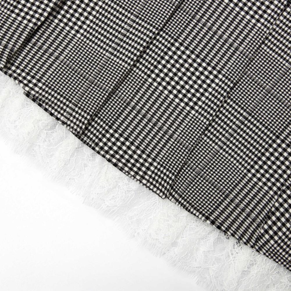 SP VIP PRICE Prince Of Wales Check Pleated Midi Skirt