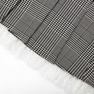 SP VIP PRICE Prince Of Wales Check Pleated Midi Skirt