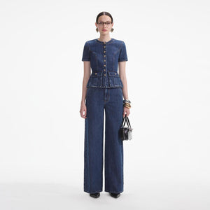 SELF PORTRAIT SS24 Denim Buttoned Jumpsuit